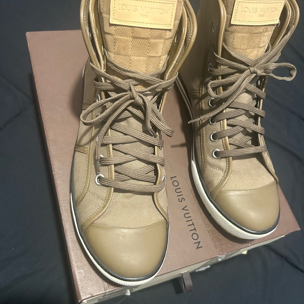 Louis Vuitton Tan High-Top Sneakers